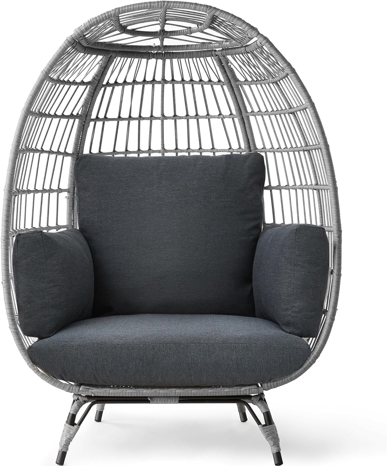 Durable Fresh Find Best Choice Products Wicker Egg Chair Oversized Indoor Outdoor Lounger Ivory Distinctive