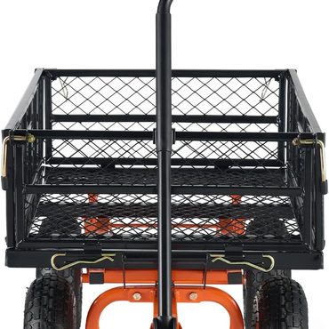 Advanced Standard Goods Garden Dump Cart Heavy Duty Yard Wagon Removable Sides Flatbed 10in All Terrain Wheels Budget