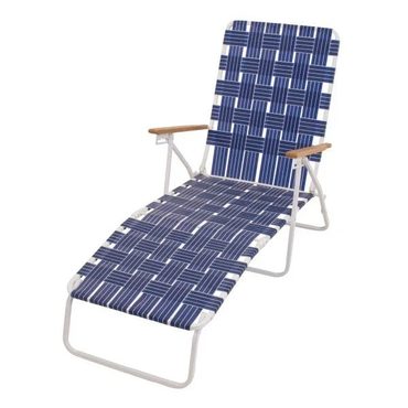 Economy Direct Source Rio Brands Steel Folding Web Chaise Beach Lawn Pool Lounge Chair, Blue Value