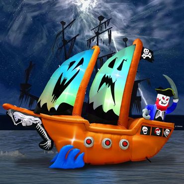 Limited Standard Goods 10ft Halloween Inflatable Pirate Ship Decoration Sound