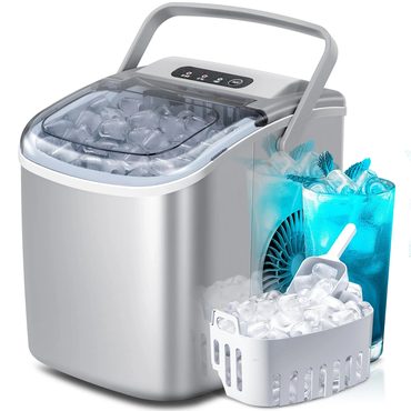 Limited Fresh Find Crzoe Countertop Ice Maker 26Lbs/24H Self-Cleaning Grey Enhanced