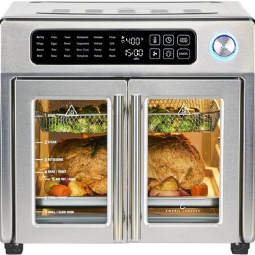 Premium Basic Line Emeril Lagasse Extra Large French Door Air Fryer Toaster Oven Combo, 24 Cooking Functions Modern
