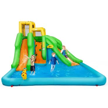Limited Pure Value Inflatable Water Park Bounce House w/Climbing Wall Two Slides and Splash Pool Value