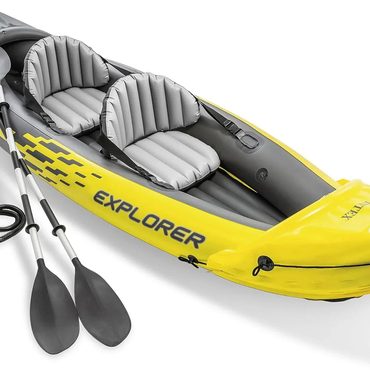 Economy Open Market Intex 68307EP Explorer K2 Inflatable Kayak Set: Includes Deluxe 86in Aluminum Oars and High Sensible