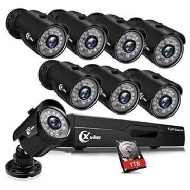 Classic Simple Goods XVIM 8CH 1080p Security Camera System 1TB 8pcs HD Outdoor Enhanced
