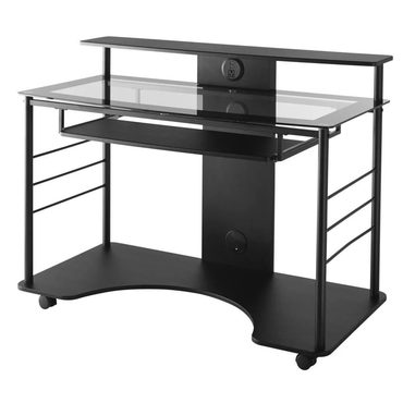 Limited Fresh Find 47′′W Mobile Tech Desk, Black Sensible