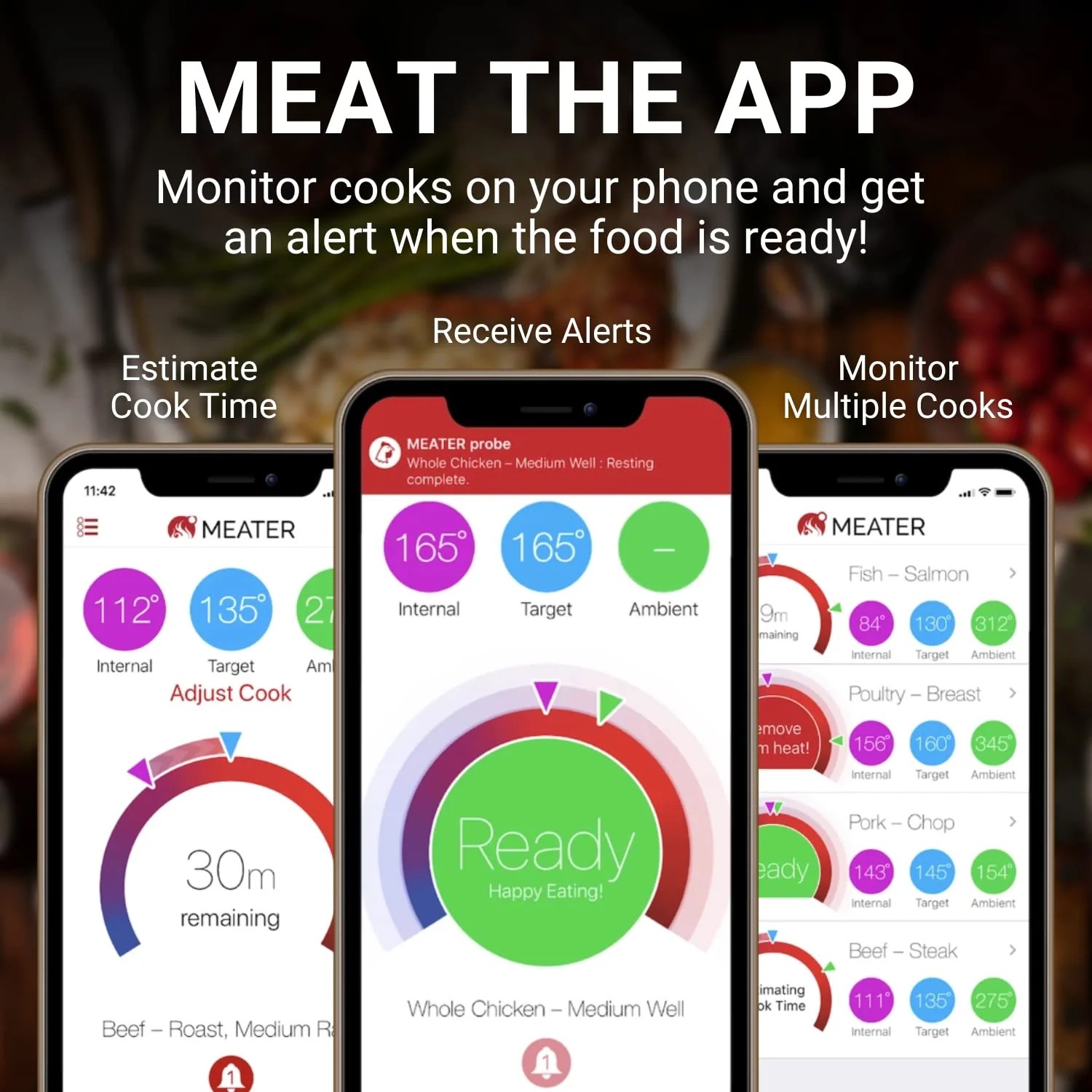 Premium Pure Value MEATER Plus Smart Meat Thermometer with Bluetooth 165ft Wireless Range Everyday