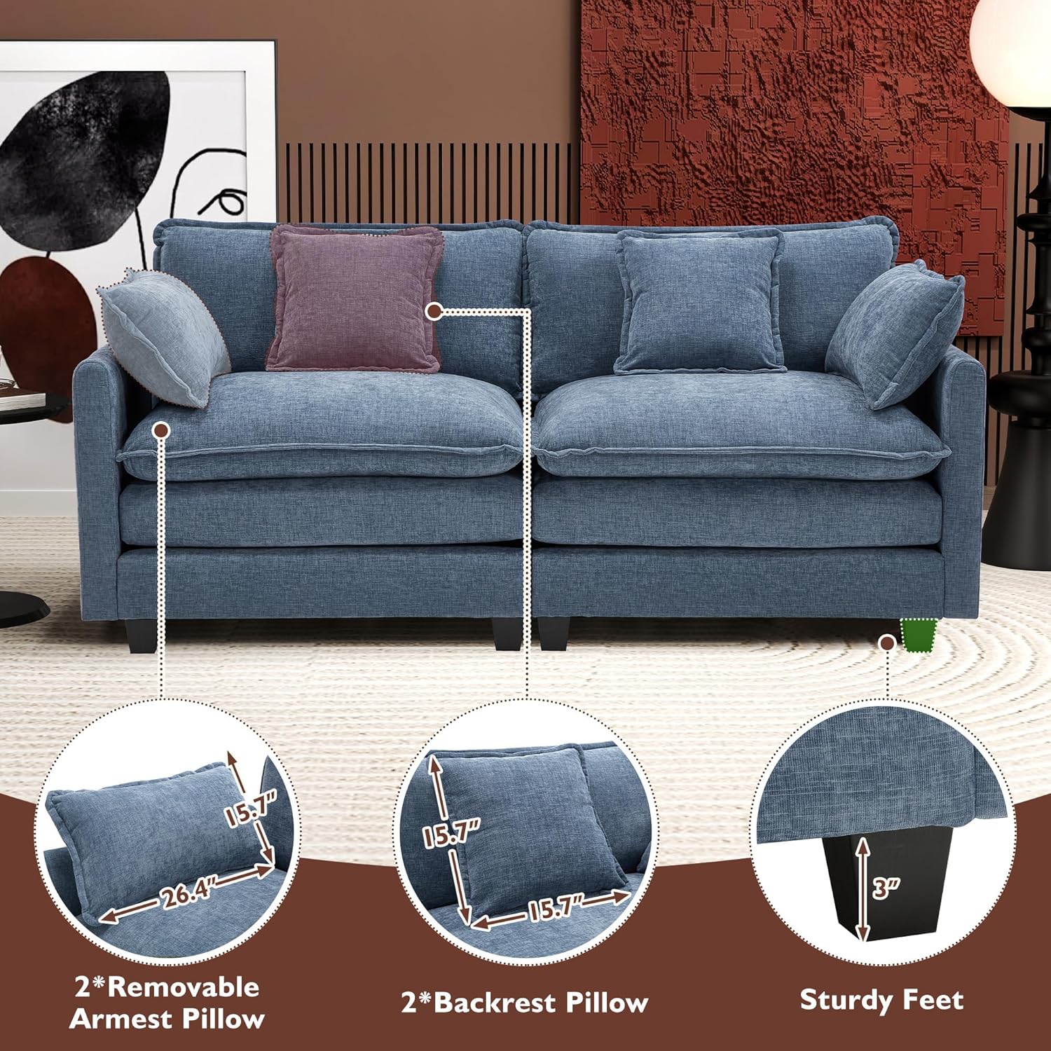 Premium Fresh Find Ihanherry 146" U-Shaped Modern Sofa Modular Sectional Cloud Couch Grey Practical