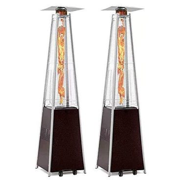 Economy Basic Line 2-Sets Pyramid Outdoor Heater Standing, 42,000 Btu Tower Patio Heaters Propane Functional