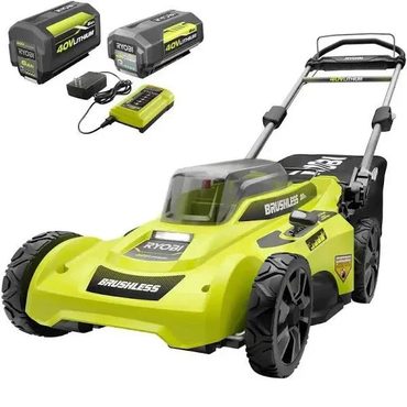 Select Everyday Co Ryobi 40V Brushless 20 in. Cordless Battery Walk Behind Push Lawn Mower with (2) 6.0 Ah Batteries and Charger Budget