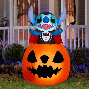 Popular Fresh Find 5" Air Blown Animated Rise Vampire Stitch Pumpkin Yard Decor Value