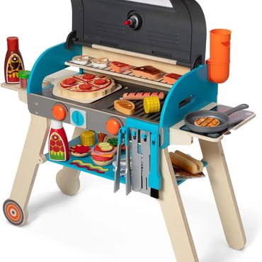 Durable Fresh Find Wooden Luxury Grill, Smoker and Pizza Oven Toy Food Toy for Kids Pretend Cooking Original