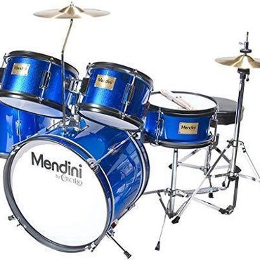 Economy Standard Goods Mendini By Cecilio Drum Set For Kids/Junior, 16 Inch 5 Piece, Blue Metallic Budget