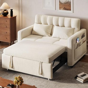 Popular True Basics DWVO 3-in-1 Convertible Sofa Bed 55 Sleeper with Pull-Out Bed Grey Modern