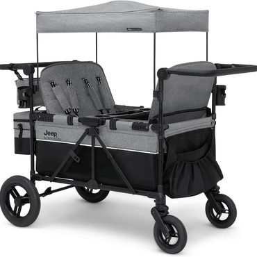 Limited Prime Select Jeep Wrangler Deluxe 4 Seater Stroller Wagon by Delta Children Premium Quad Stroller Wagon Functional