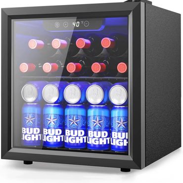 Select Basic Line Beverage Refrigerator Cooler 126 Can Mini Fridge Glass Door Soda Beer Wine Silver Everyday