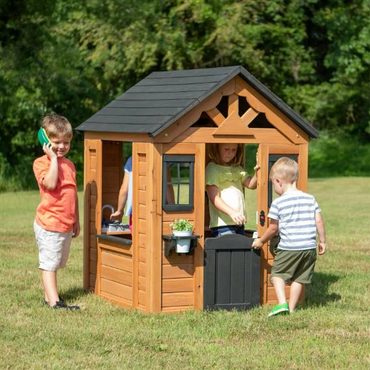 2026 Upgraded Simple Goods Indoor/Outdoor Cedar Playhouse with Kitchen Reliable