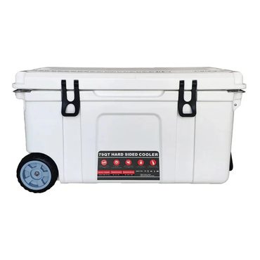 Essential Open Market 79 Quart Rolling Ice Chest Cooler Camping Insulated Lockable Modern