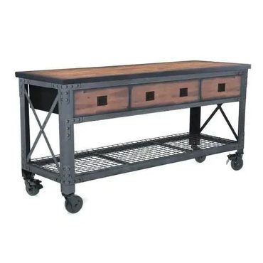 Popular True Basics Building Products 72 in. 3-Drawers Rolling Industrial Workbench and Wood Top Improved