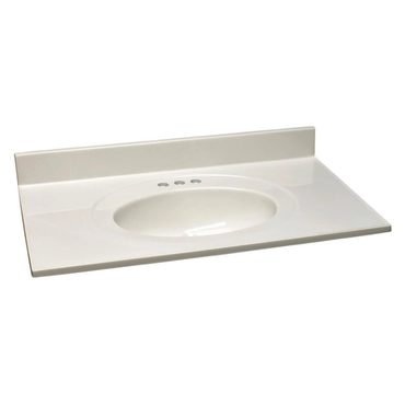 Limited Everyday Co 552810 Cultured Marble Vanity Top 25 inch. White on White Everyday