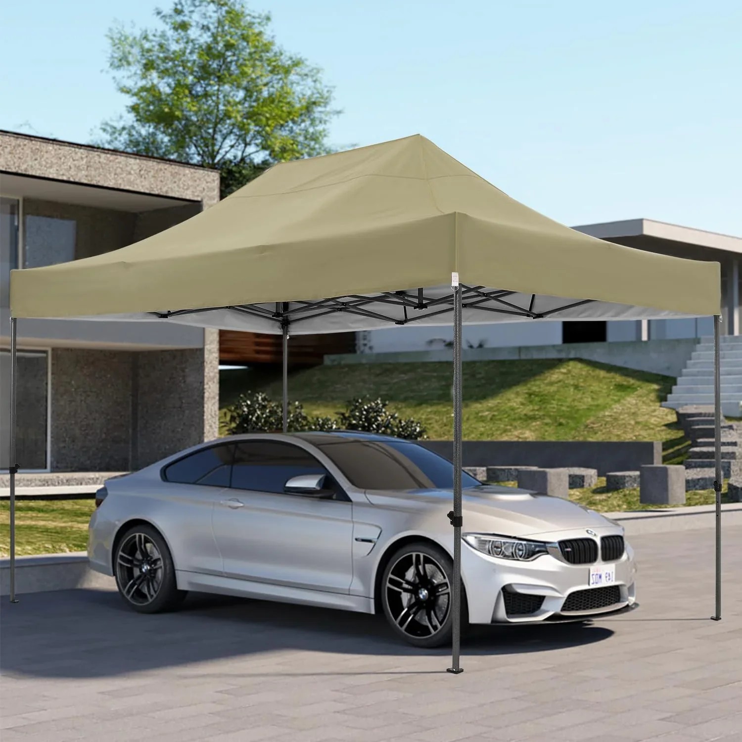 In Stock Pure Value COBIZI 10x20 Heavy Duty Pop up Canopy Tent with 6 Sidewalls Black Functional