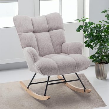 Premium True Basics SAETSFEG Nursery Rocking Chair with High Backrest Enhanced