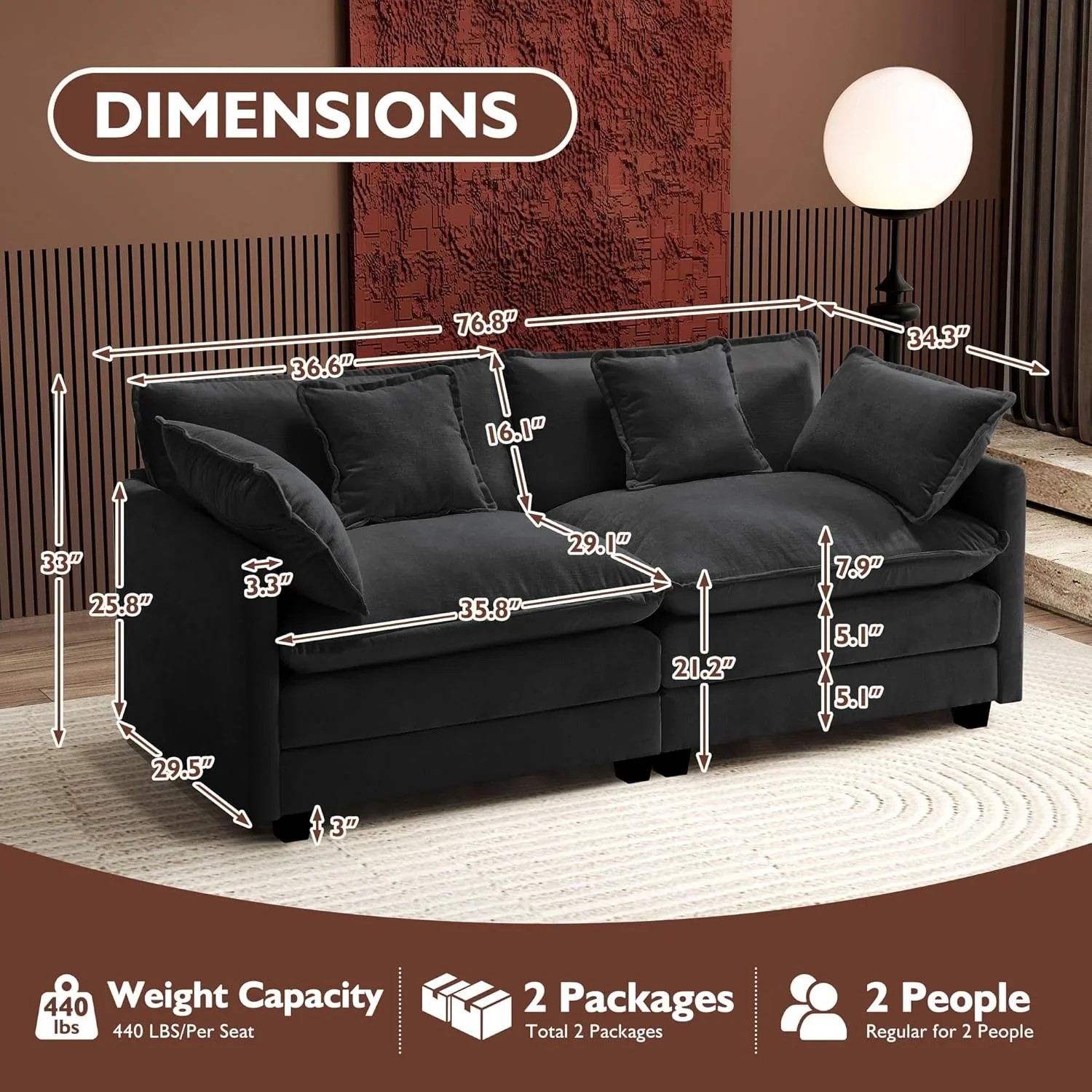 Premium Fresh Find Ihanherry 146" U-Shaped Modern Sofa Modular Sectional Cloud Couch Grey Practical