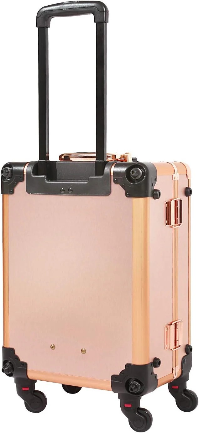 Limited Everyday Co Medium Makeup Train Case Code Lock Lighted Mirror Speaker Travel Cosmetic Rose Gold Practical