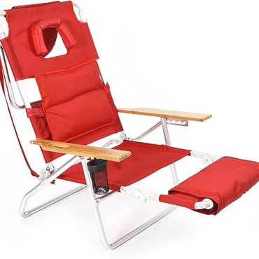 Limited Basic Line Deluxe 3 in 1 Beach Chair with Face Opening Portable Reclining Lounger Value