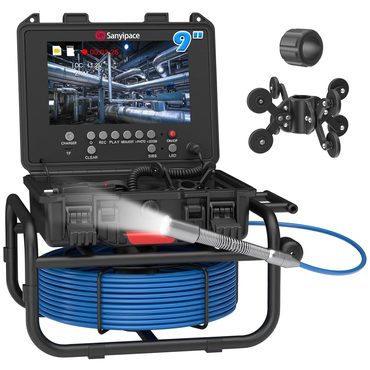 Select Standard Goods 100ft 30m 23mm Full HD Sewer Inspection Camera 5x Zoom 9-inch IPS DVR 16GB Functional