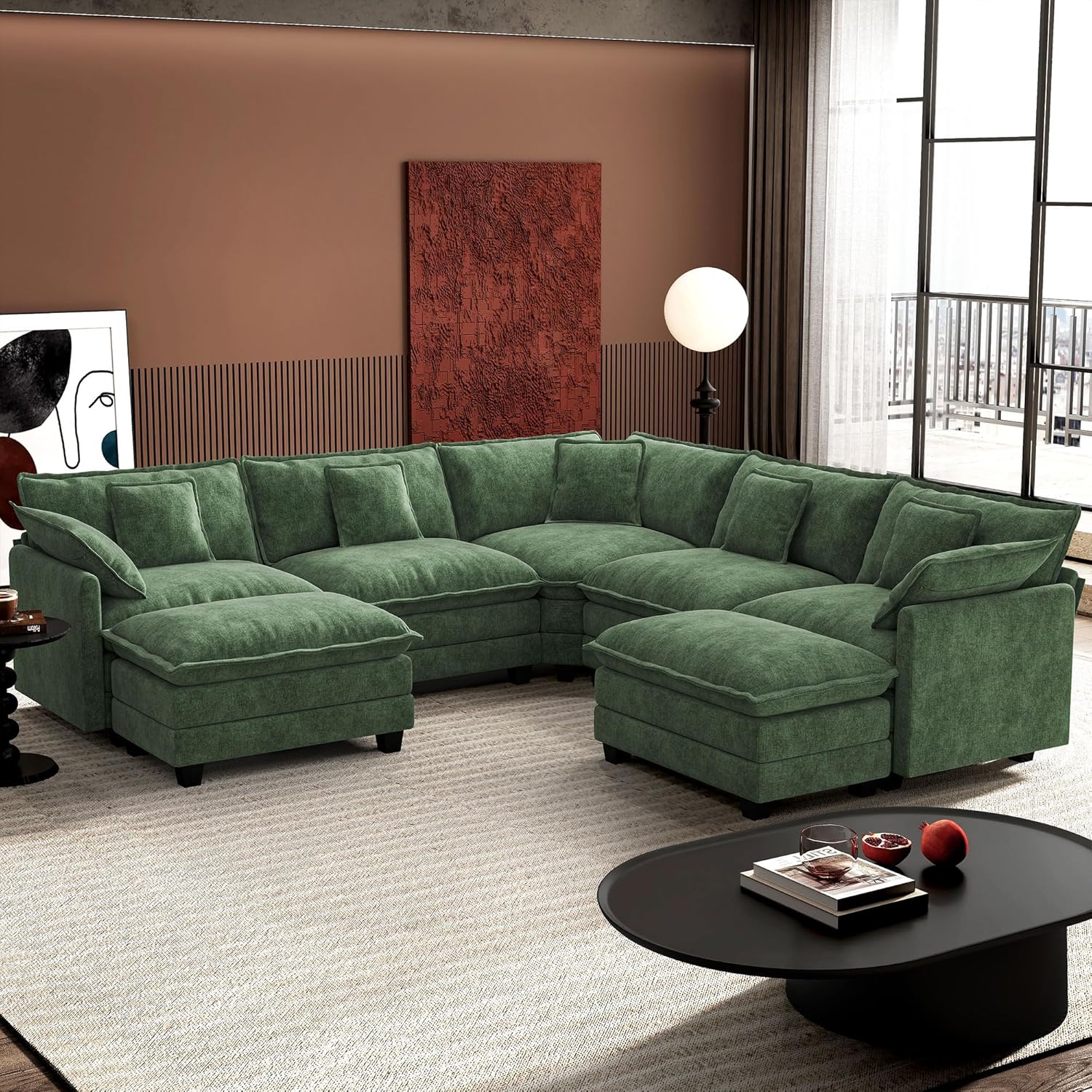 Premium Fresh Find Ihanherry 146" U-Shaped Modern Sofa Modular Sectional Cloud Couch Grey Practical