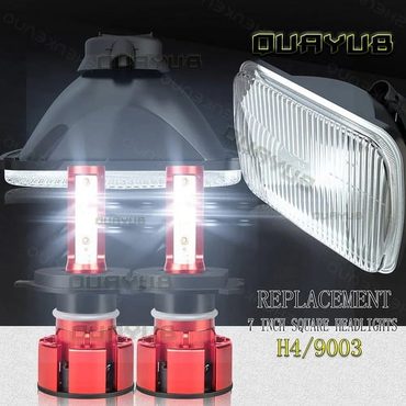Economy Standard Goods for Ford F 150 F 250 Truck E-150 E-250 Van 5x7'' 7x6'' LED Crystal Clear Glass Lens Headlight Set Value