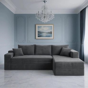 New 2026 Simple Goods Cloud Sectional Couch with L-Shape Chaise Modern Modular Sofa, Black Left Facing Sound