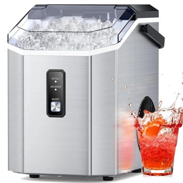 Economy True Basics Nugget Ice Makers Countertop Pebble Ice Soft Chewable Ready in 6 Mins 35lbs/24H Self Cleaning Practical