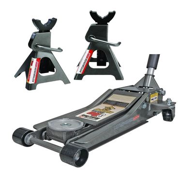 Revolutionary Everyday Co 2025 Pittsburg 3 Ton Low Profile Floor Jack and Jack Stands Set Combo with Rapid Pump Quick Lift Improved