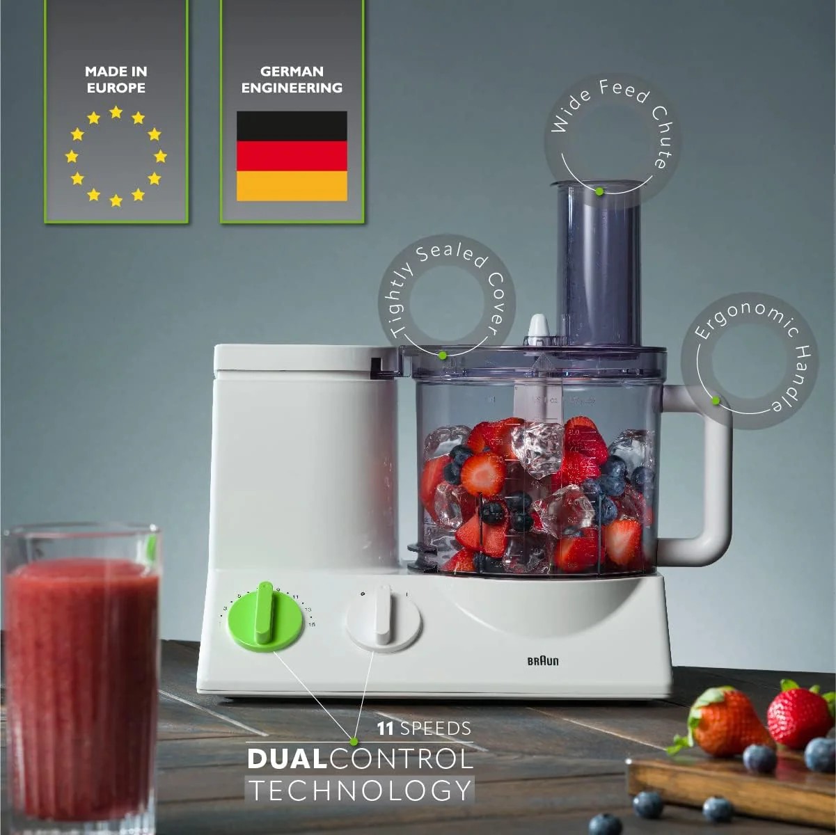 Limited True Basics Braun 12-Cup Food Processor with 9 Attachments Fine