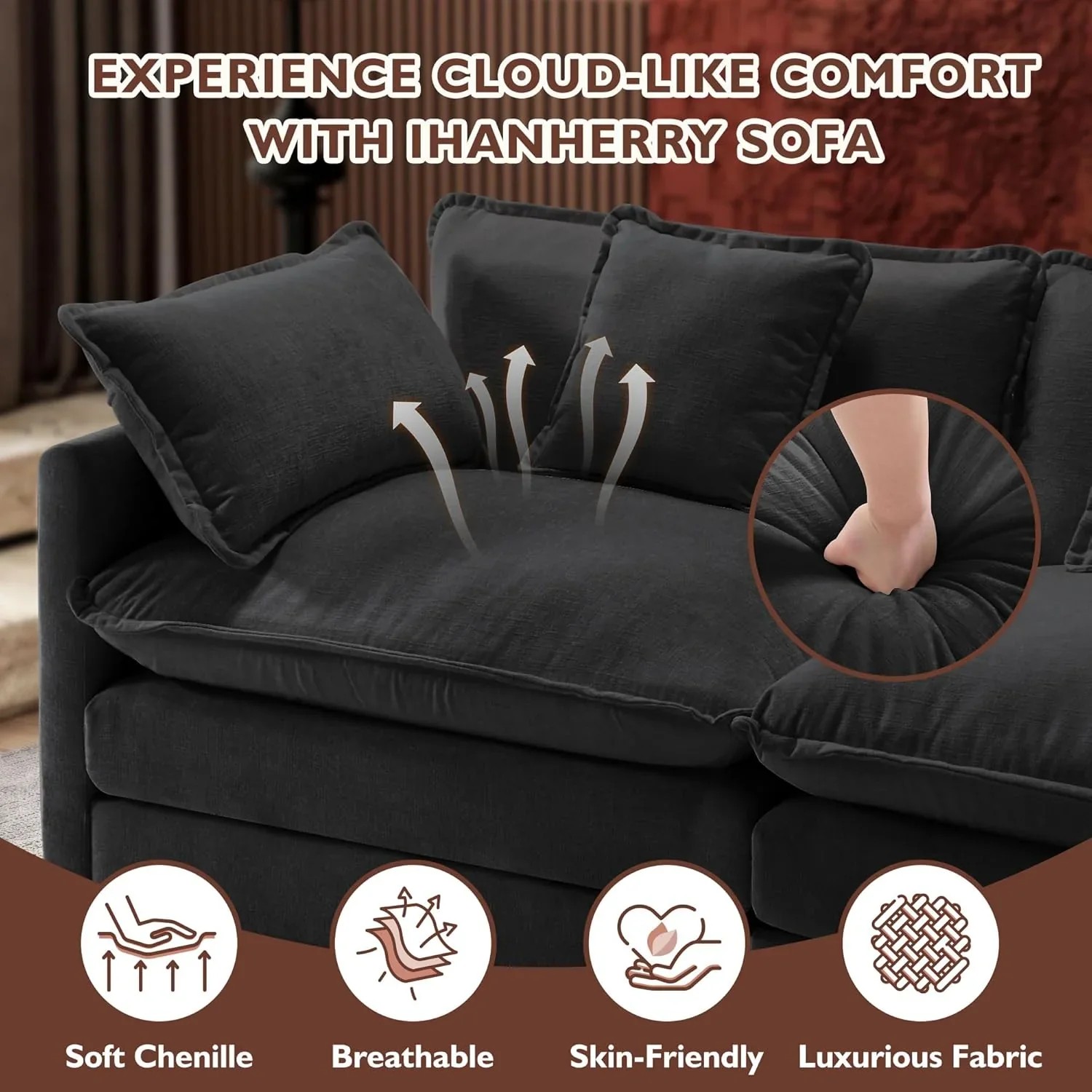 Premium Fresh Find Ihanherry 146" U-Shaped Modern Sofa Modular Sectional Cloud Couch Grey Practical