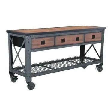 Annual Everyday Co Building Products 72 in. 3-Drawers Rolling Industrial Workbench and Wood Top Enhanced