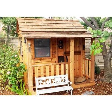 In Season Standard Goods Outdoor Living Today Little Squirt 6 ft. Cedar Playhouse with Windows and Dutch Door Original