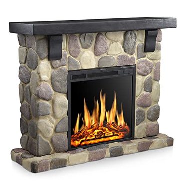 Brand New Fresh Find 50 Inch Electric Fireplace Stone Mantel Package Y4926 Sensible