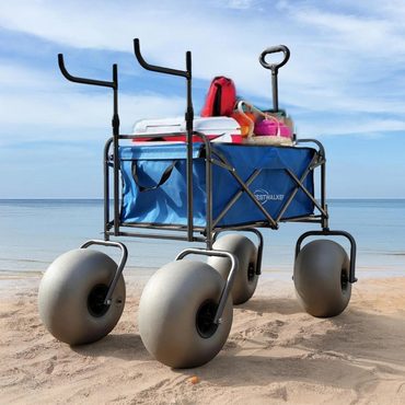 Limited Fresh Find Beach Cart with 13" Balloon Wheels, Chair Racks & Pump Included Distinctive