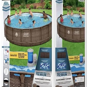 In Season Everyday Co Coleman 18 x 48 Power Steel Frame Above Ground Swimming Pool Set Fine
