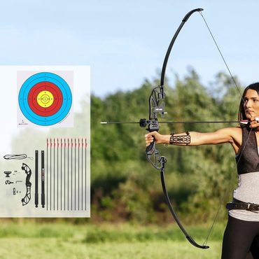 Genuine Standard Goods 55lbs Recurve Bow Arrow Set, Fiberglass Arrows, Everfit Sensible
