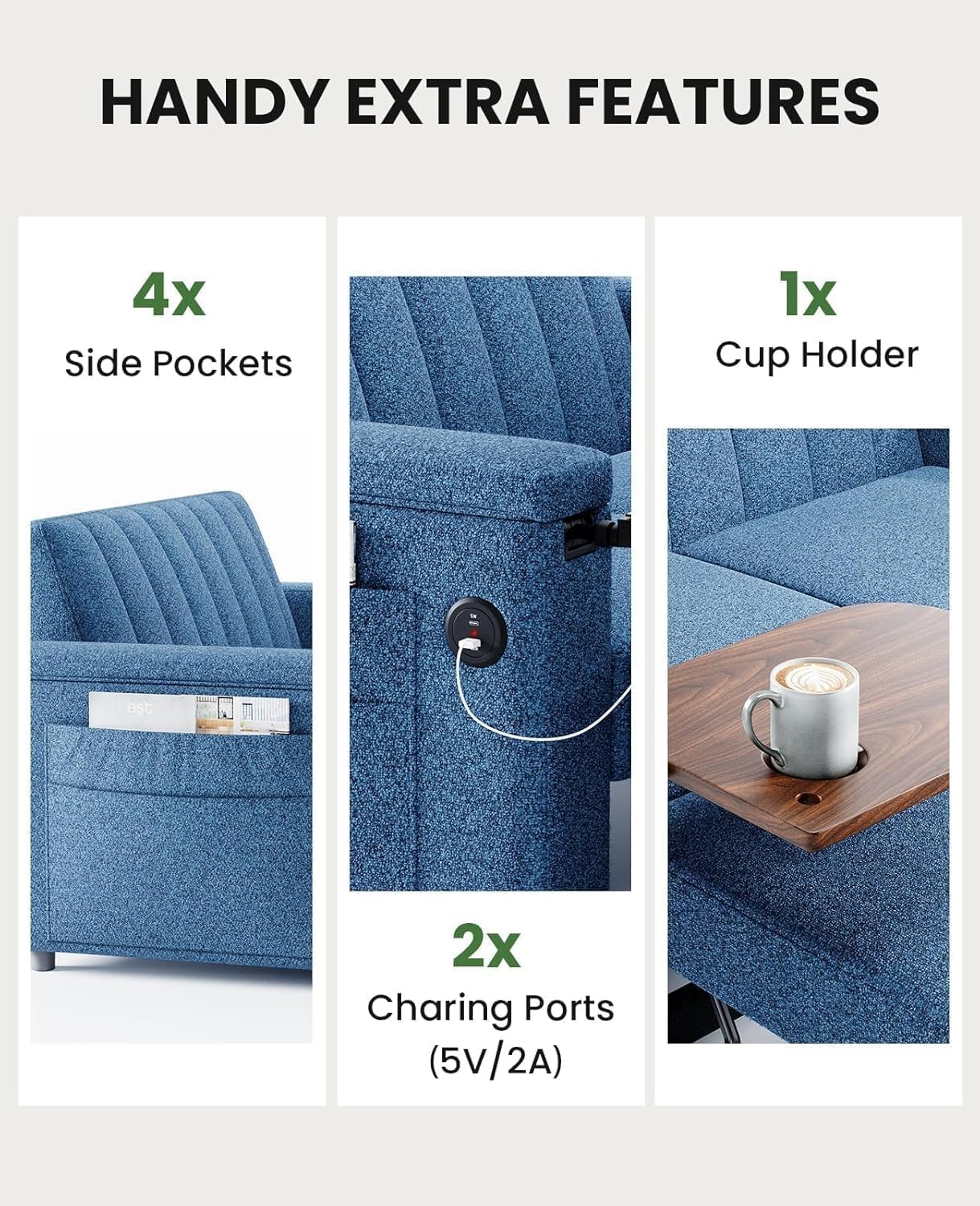 Annual Basic Line Sofa Bed 3-in-1 Convertible Sleeper Sofa Enhanced
