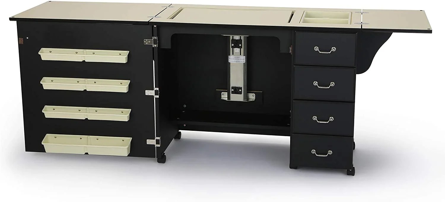 Revolutionary Open Market Norma Jean Sewing Cabinet for Sewing Cutting Quilting Crafting Black Enhanced