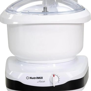 New 2026 Pure Value NutriMill Artiste Stand Mixer, 500W, 6.5Qt, Black Trim Enhanced