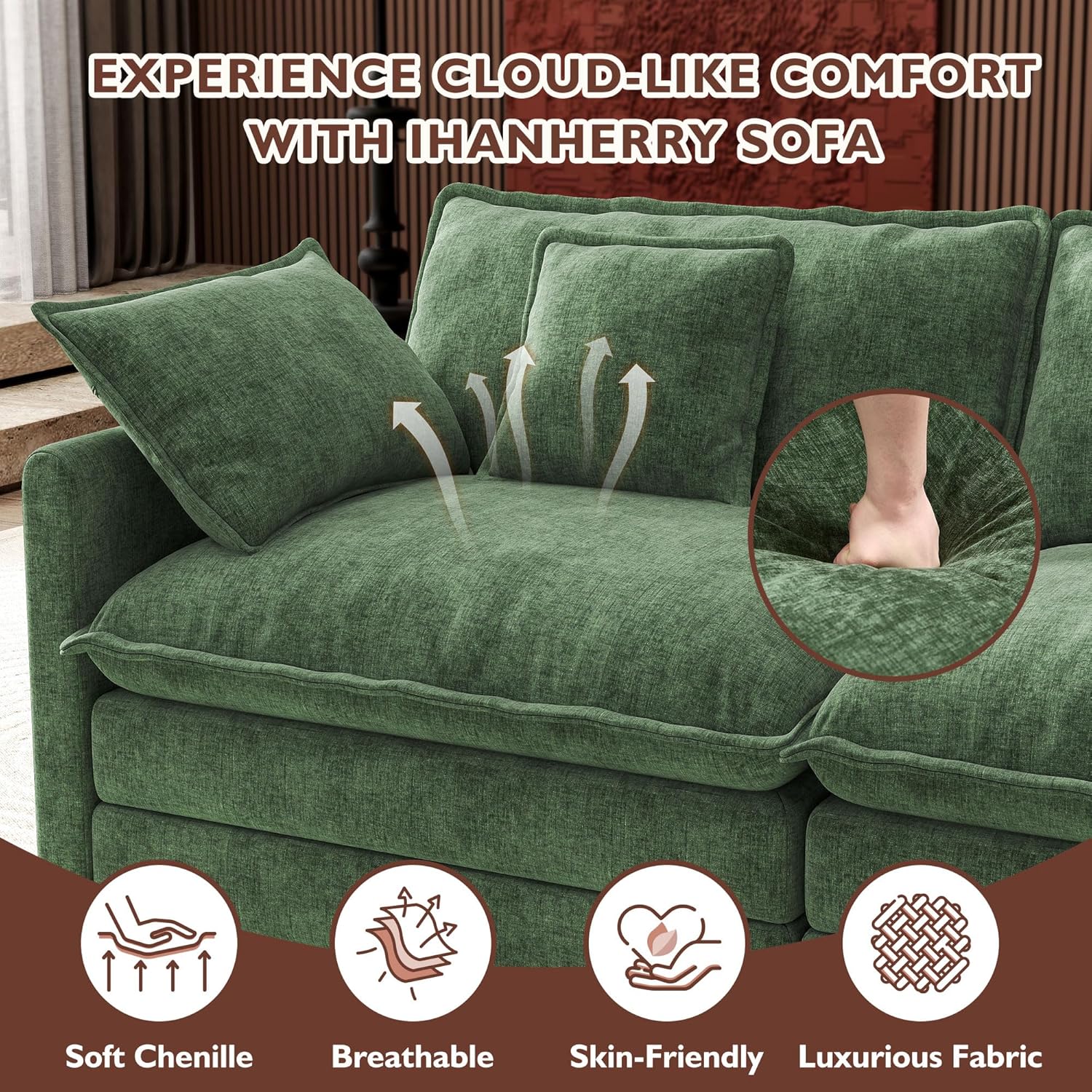 Premium Fresh Find Ihanherry 146" U-Shaped Modern Sofa Modular Sectional Cloud Couch Grey Practical