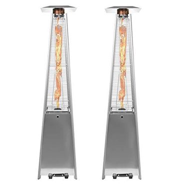 Annual Simple Goods 2 Sets 40,000 Btu Propane Patio Heater, Standing Pyramid Outdoor Heaters Sound