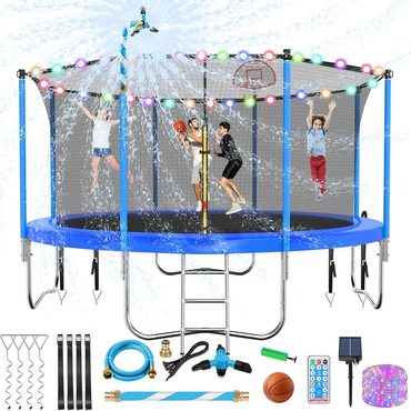 2026 Upgraded Pure Value Upgraded 16Ft Trampoline with Basketball Hoop & Net Enhanced