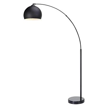 Durable Smart Pick Arc Floor Lamp Chrome Bell Shade Faux White Marble Base Living Room Bedroom Distinctive